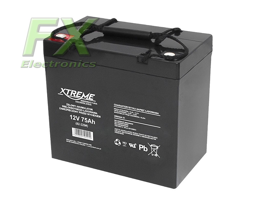 Xtreme 12V 75Ah gel battery