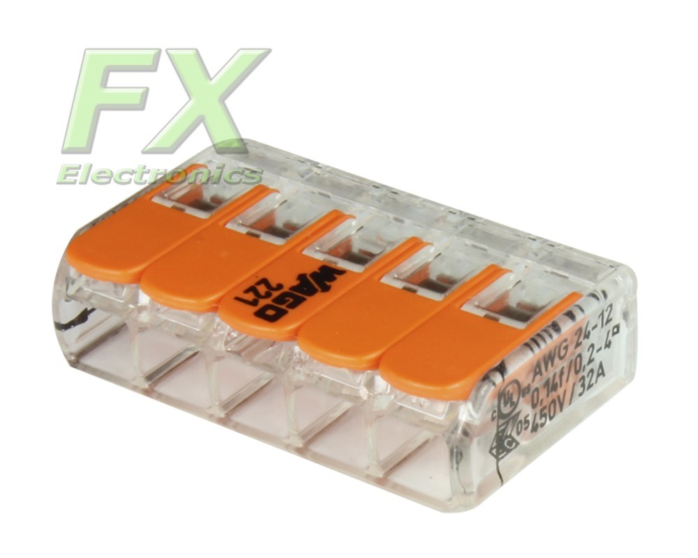 WAGO quick connector 221-415 5x 0.14 - 4mm cable + wire 25 pcs