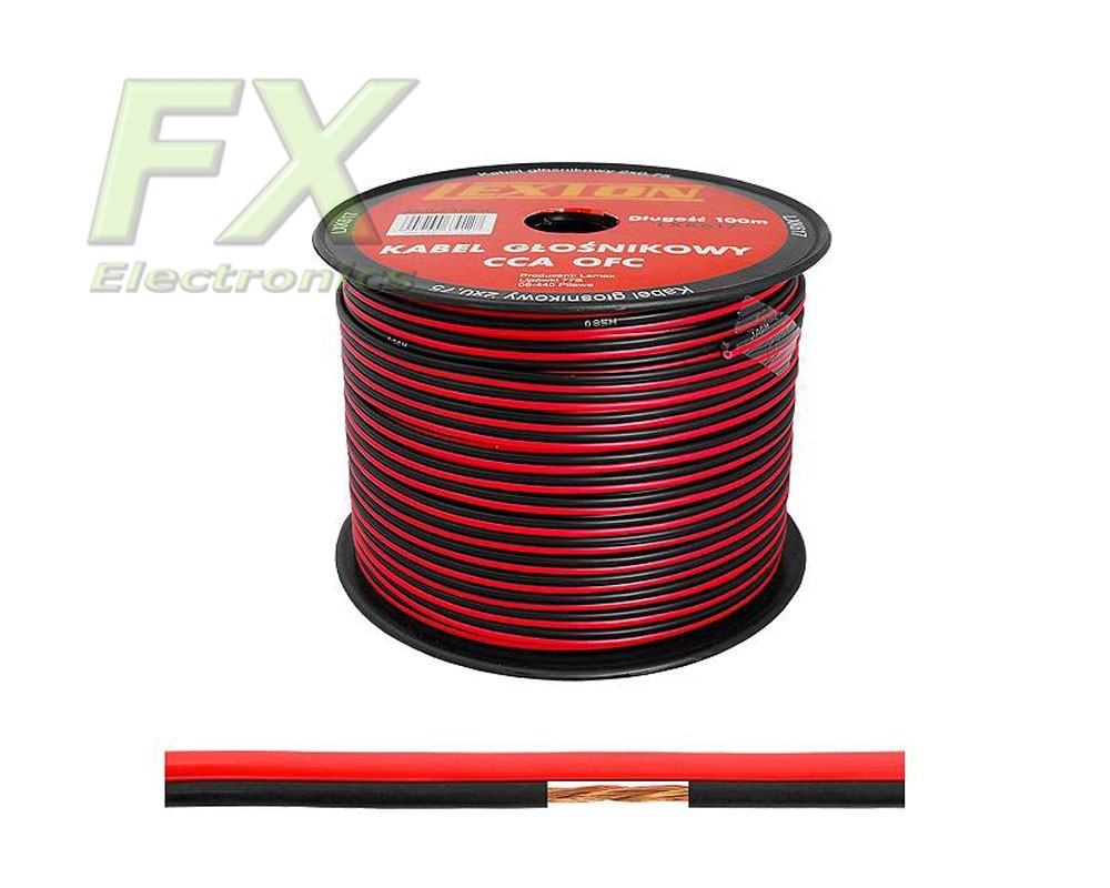 Speaker cable 2x0.75 CCA black/red