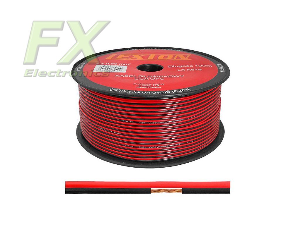 Speaker cable 2x0.50 CCA black/red