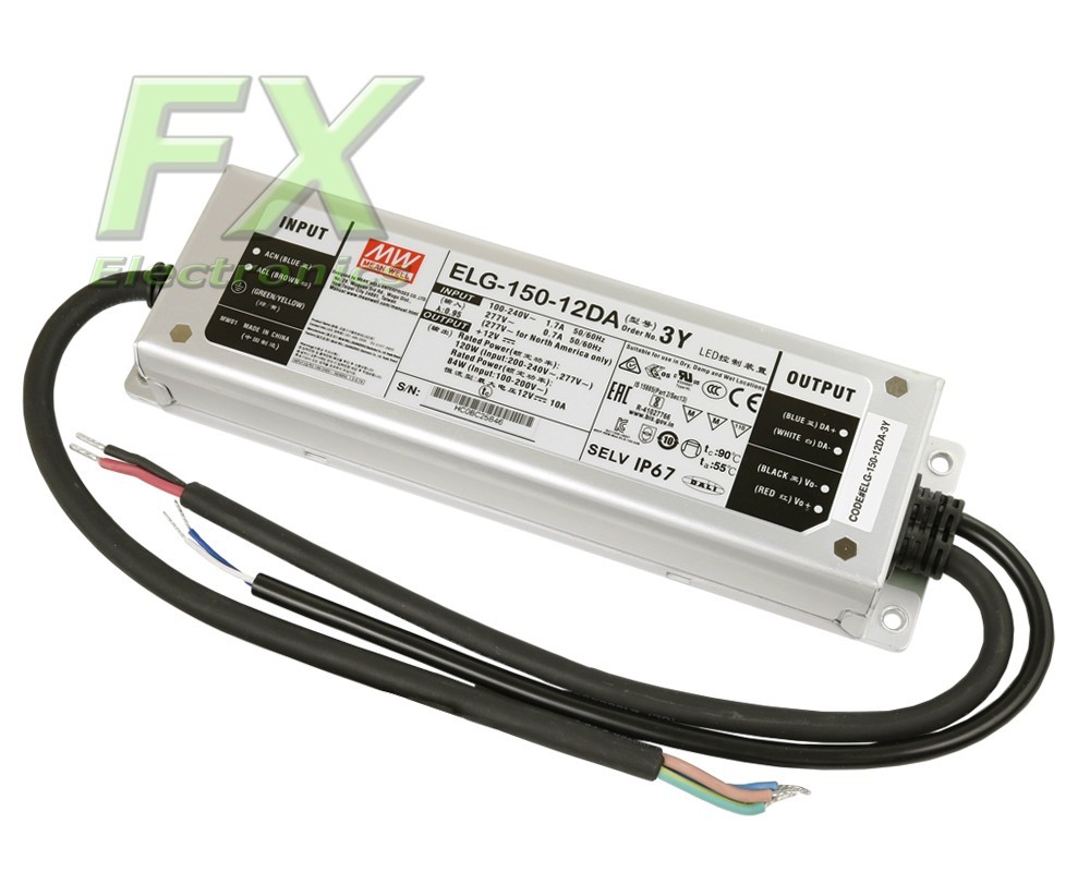 LED power supply 12V 150W Mean Well ELG-150-12DA 3Y IP67