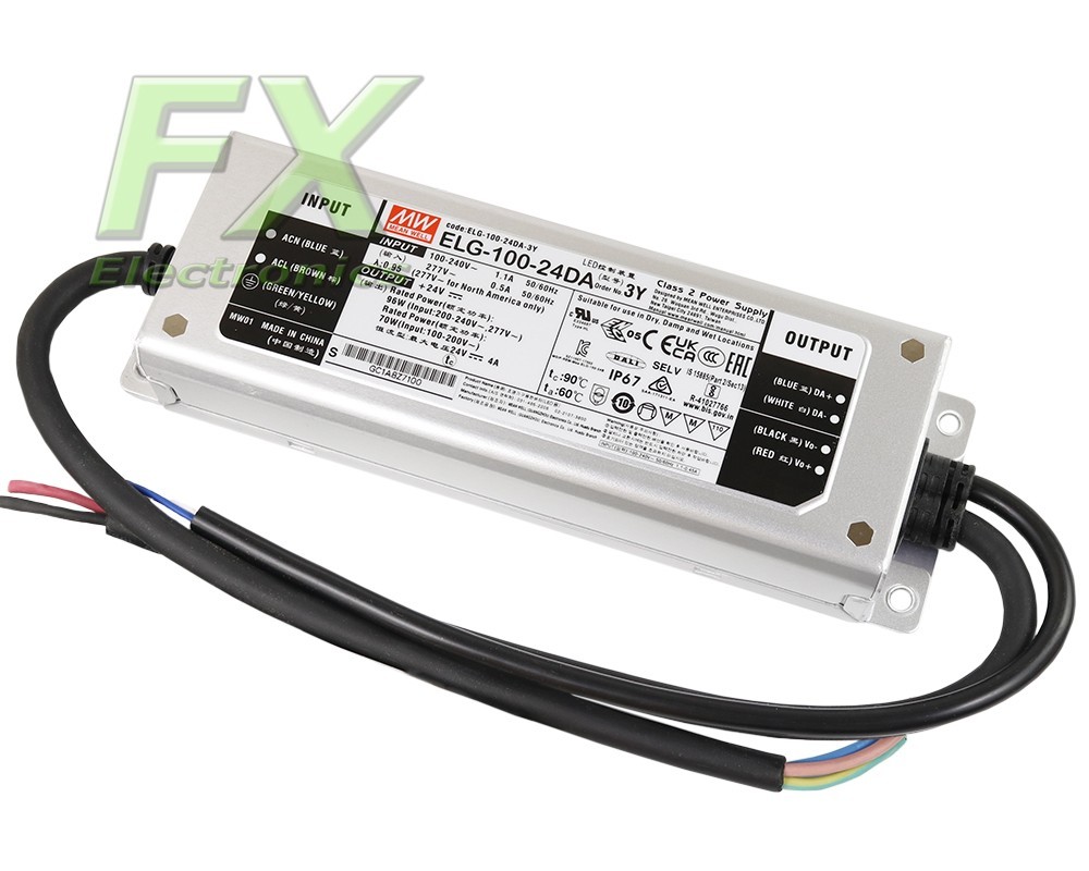 LED power supply 24V 100W Mean Well ELG-100-24DA IP67