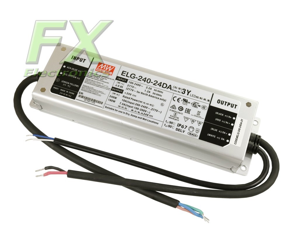 LED power supply 24V 240W Mean Well ELG-240-24DA 3Y IP67