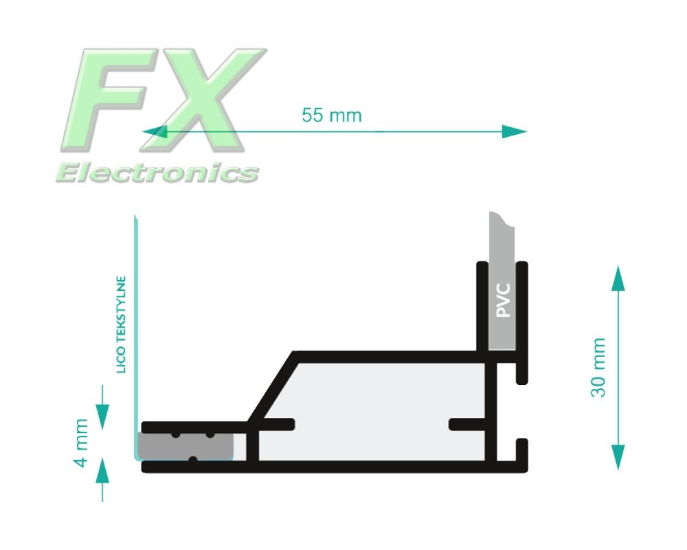 Textile profile 55mm White