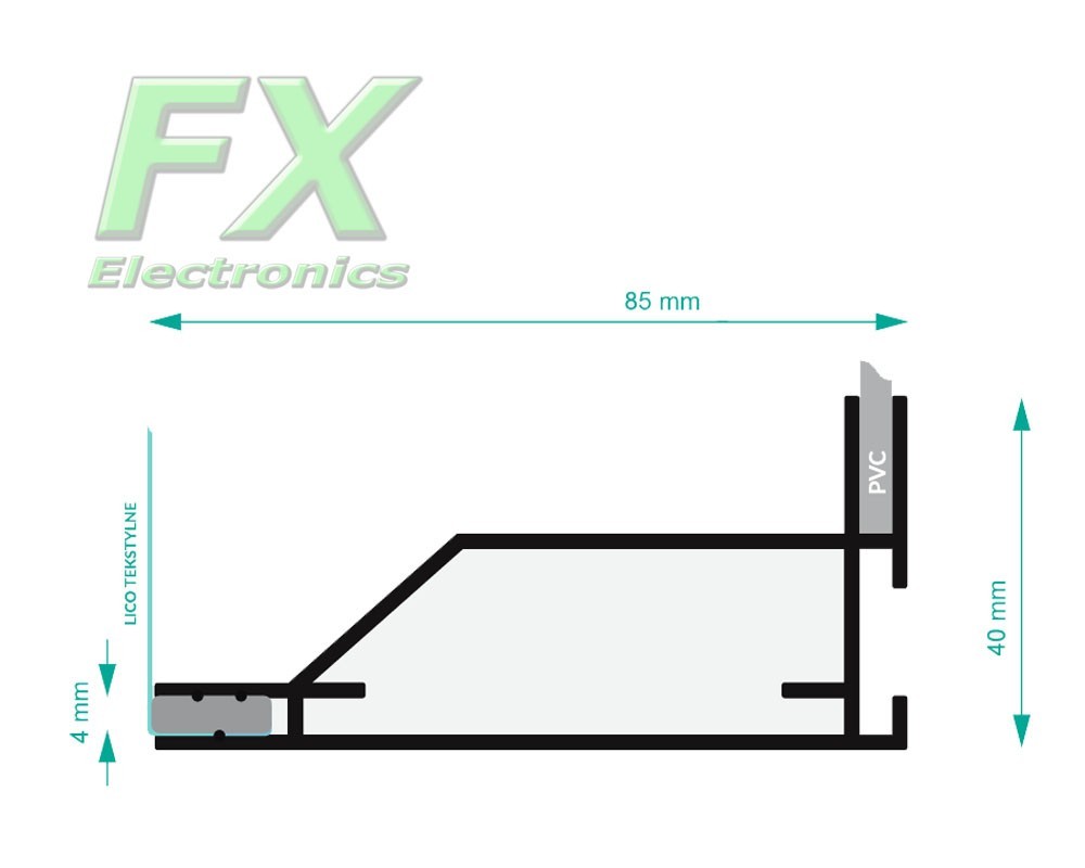 Textile profile 85mm STRONG White
