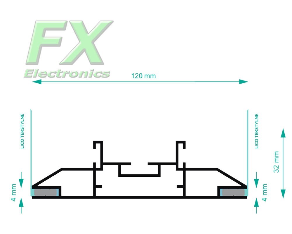 Profil Textile 120 mm STRONG Anodowany