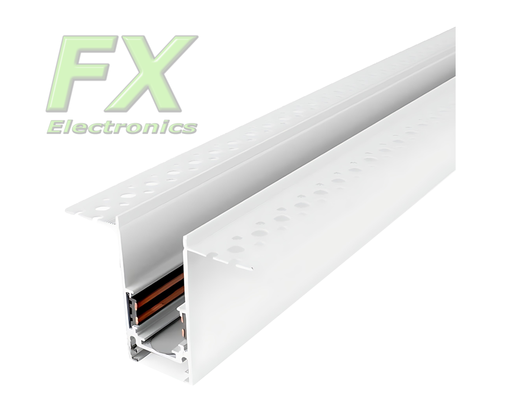 Recessed Magnetic Rail 2m White