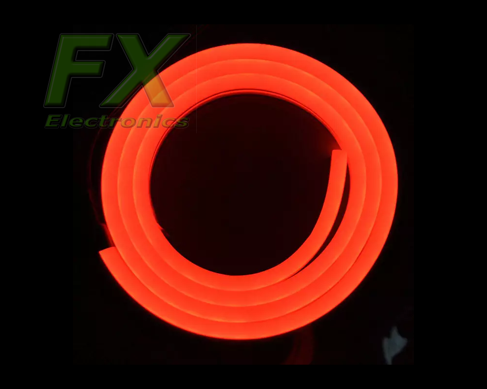 Neon FLEX 6x12 12V IP65 CZERWONY 12W (1m) cięty co 1cm