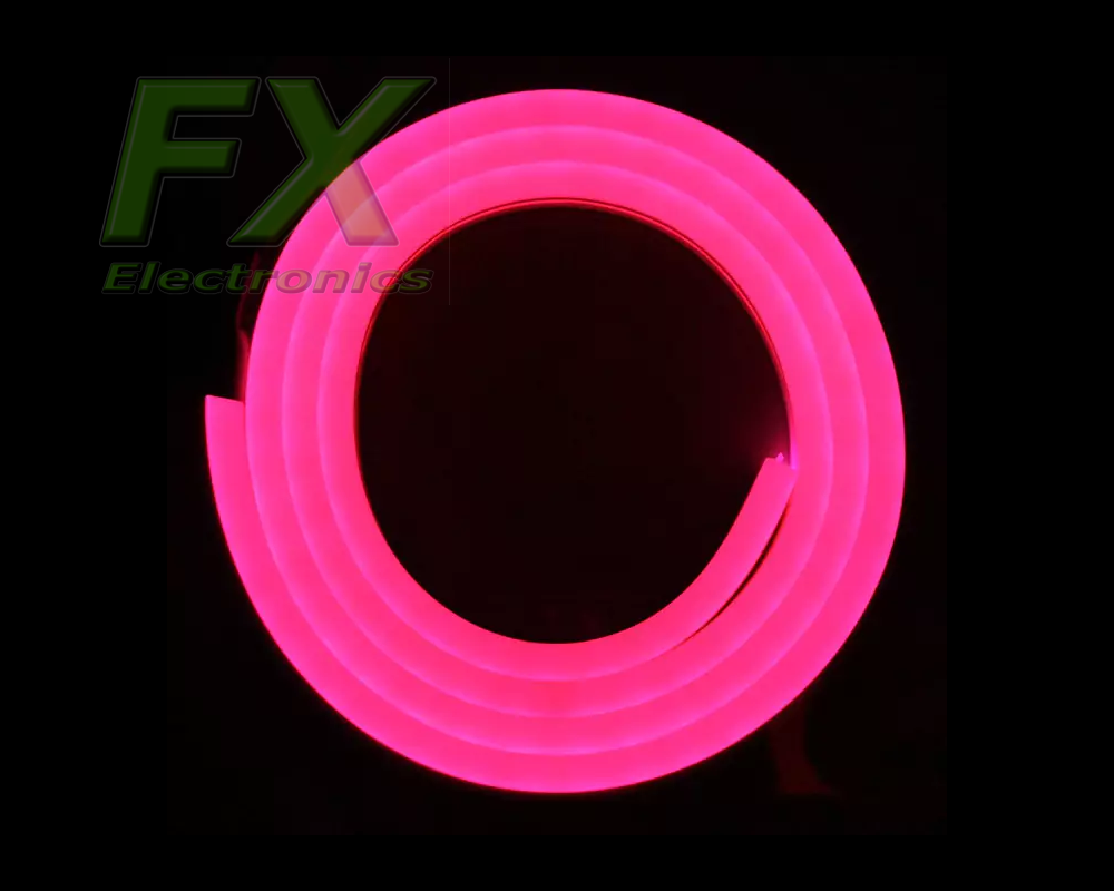 Neon Led FLEX 6x12 12V IP65 RÓŻANY 12W (1m) cięty co 1cm