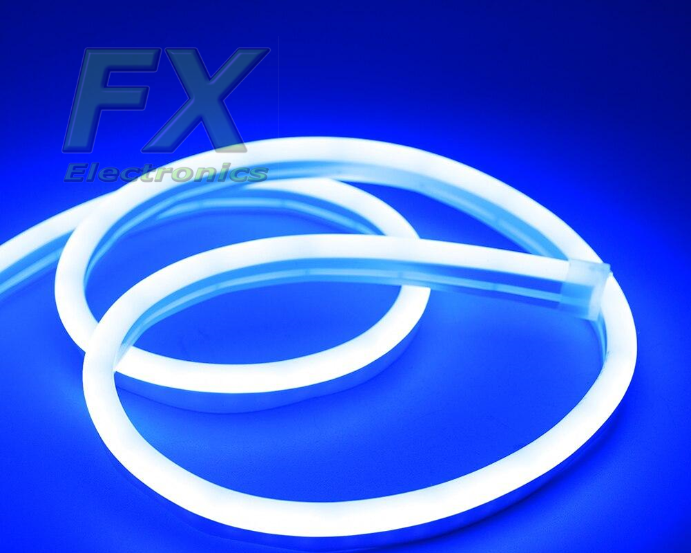 Neon LED FLEX 8x16 12V IP65 NIEBIESKI 12W (1m) cięty co 2.5cm