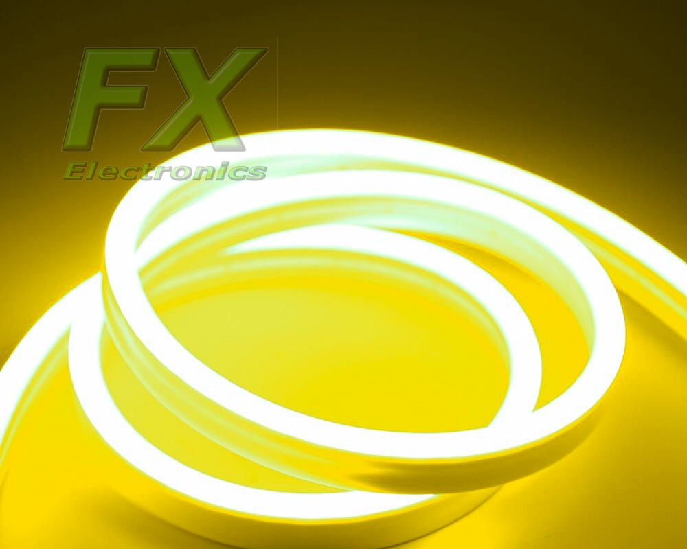 Neon LED FLEX 8x16 12V IP65 LIMONKOWY 12W (1m) cięty co 2.5cm