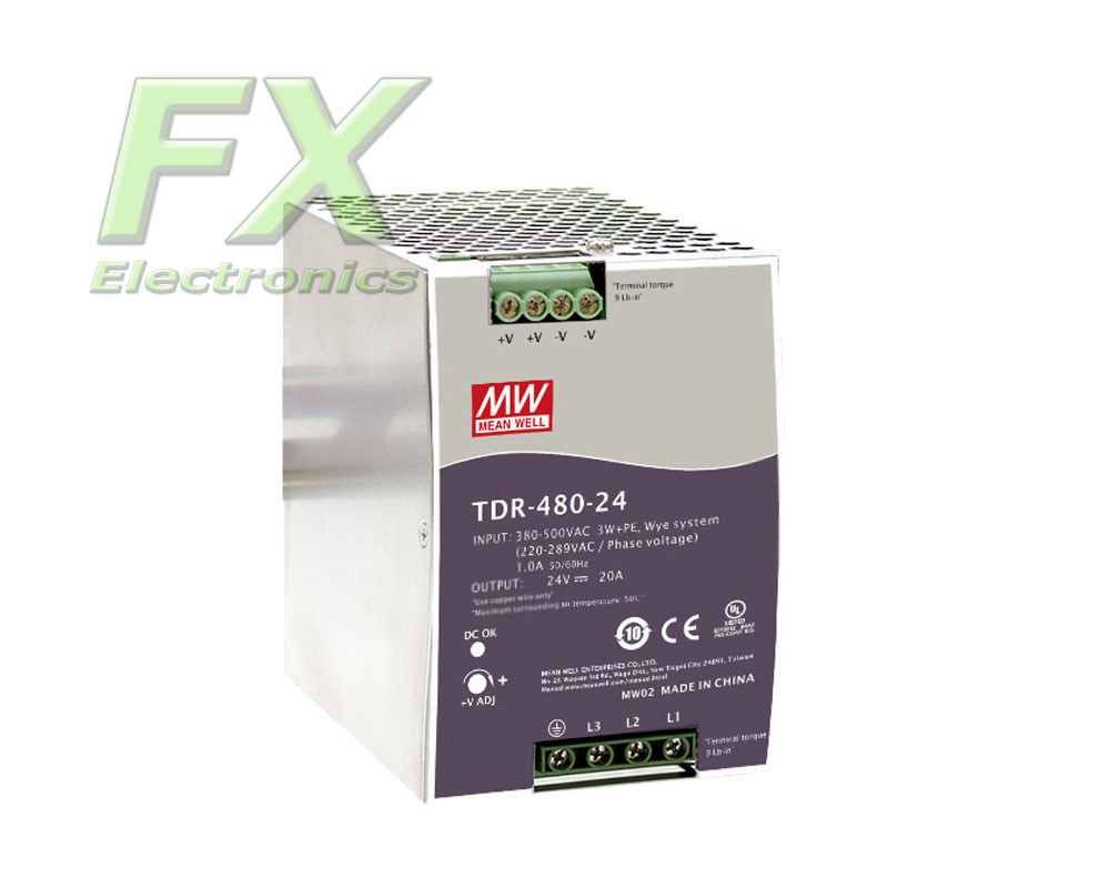 Zasilacz na szynę DIN Mean Well TDR-480-48 480W 48V 10A Zasilacz na szynę DIN Mean Well TDR-480-48 480W 48V 10A