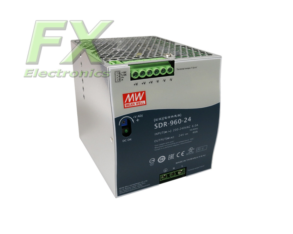 Zasilacz na szynę DIN Mean Well SDR-960-48 960W 48V 20A Zasilacz na szynę DIN Mean Well SDR-960-48 960W 48V 20A