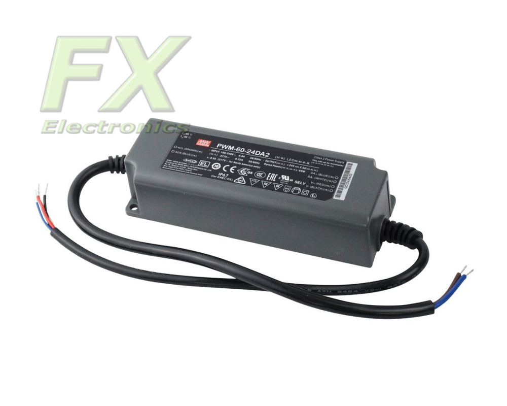 Zasilacz LED 24V 100W Mean Well PWM-60-24DA IP67 DALI