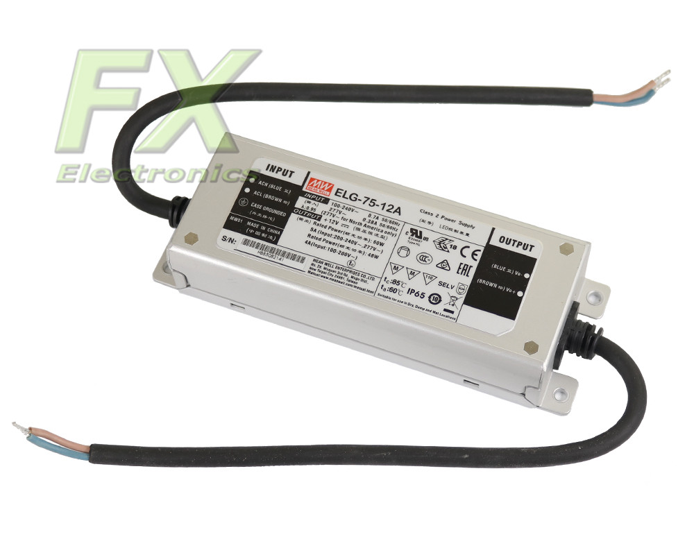 LED power supply 12V 75W Mean Well ELG-75-12DA 3Y IP67