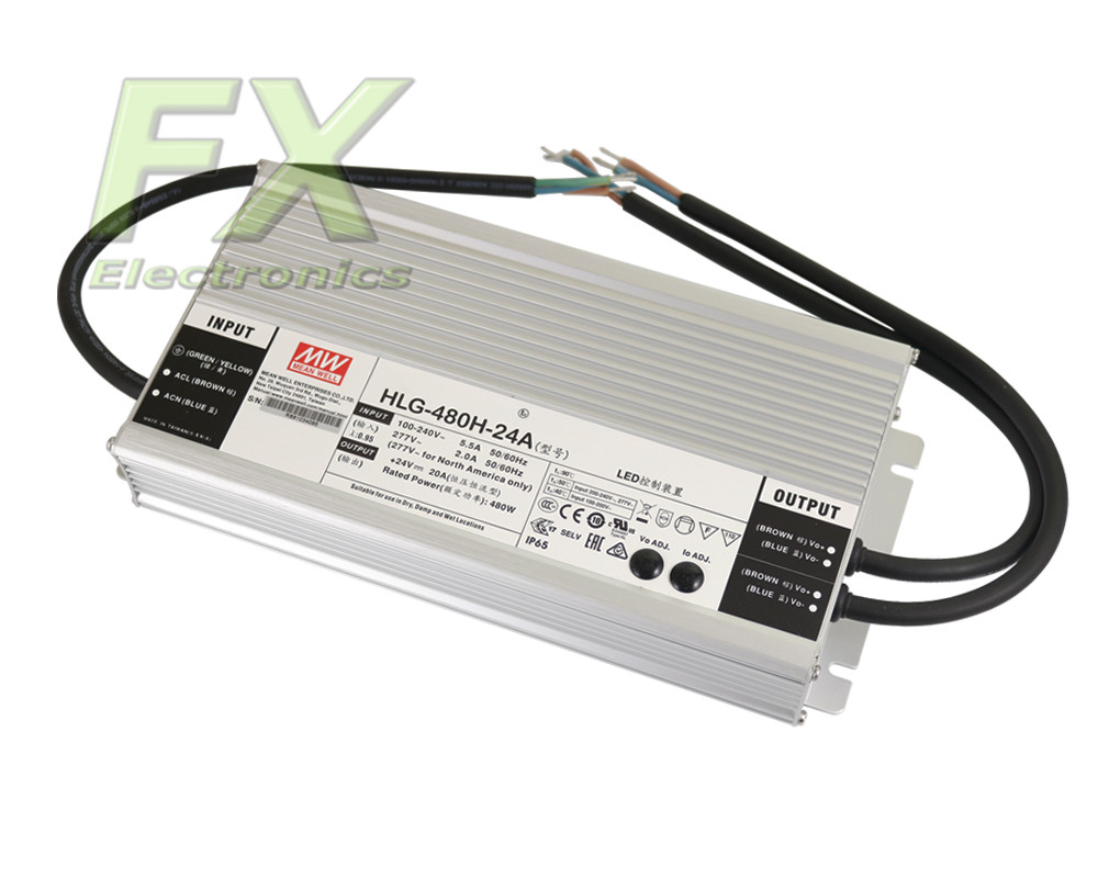 LED power supply 24V 480W Mean Well HLG-480H-24 B IP67 7 Year Warranty